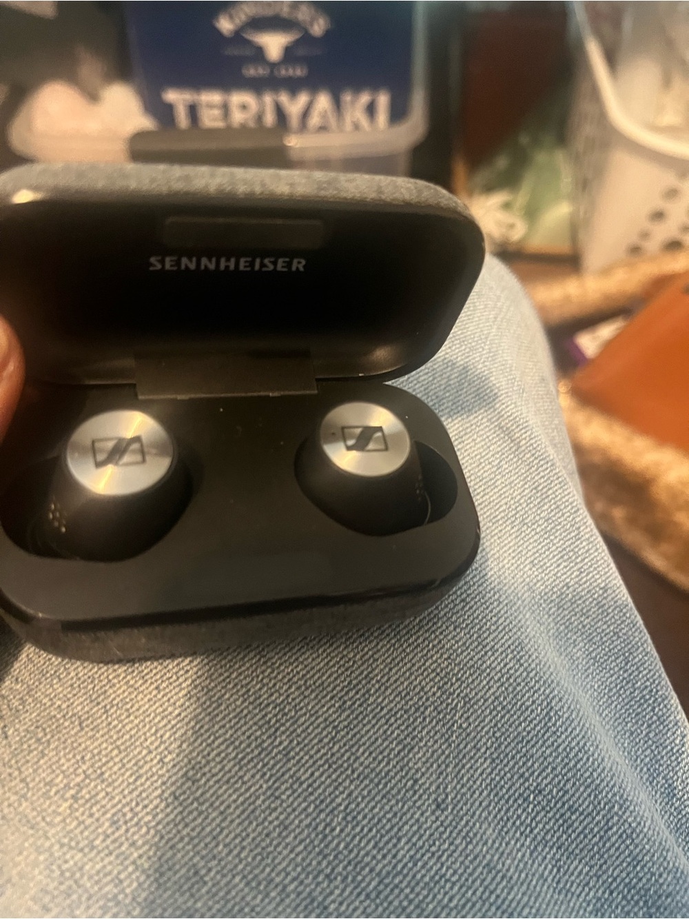 Sennheiser Dark Gray Fabric Earbud Charging Case